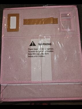 Pink Fabric Storage Bin with Handle - Compact Home Organizer. 2 In A Pack